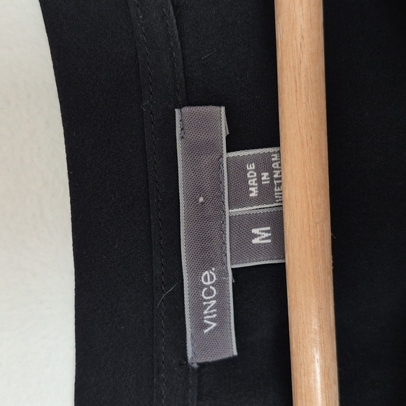 Vince Sleeveless Top Jersey Knit With Sheer Black Silk Accent Gray/Black Size M - Picture 3 of 5